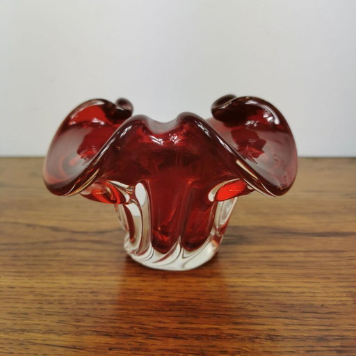 Vintage Glasschale, Aschenbecher. Italienisches Glas.