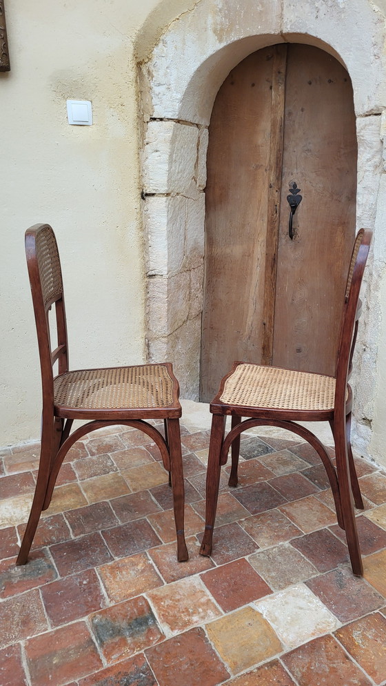 Image 1 of Chaises Art Nouveau En Bois Courbé / Fischel (*2)