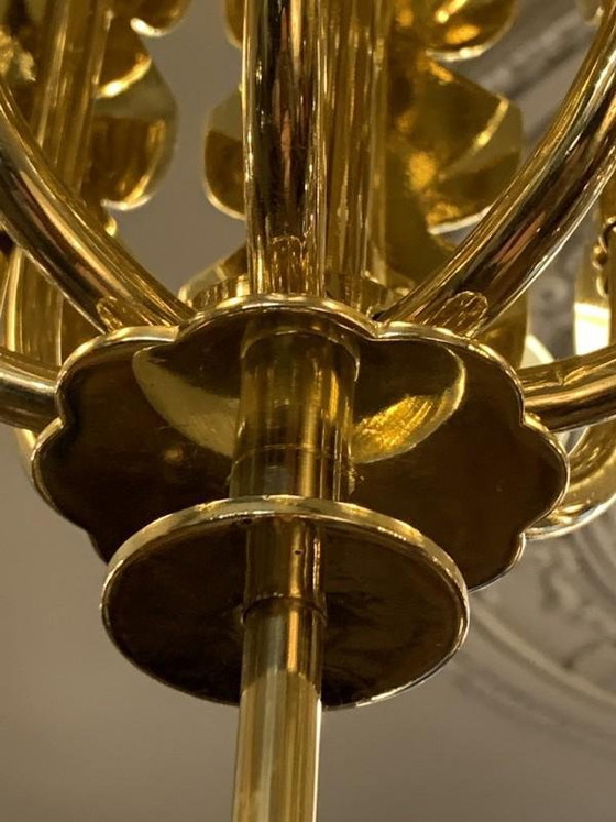 Lustre Art Déco en Laiton et Verre par Gio Ponti pour Emilio Lancia / Fontana Arte, années 1930 – Bronze (photo 6 of 18)