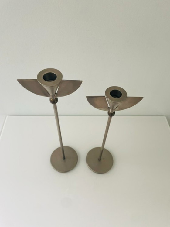 Image 1 of Vintage Memphis style candlesticks – set of 2