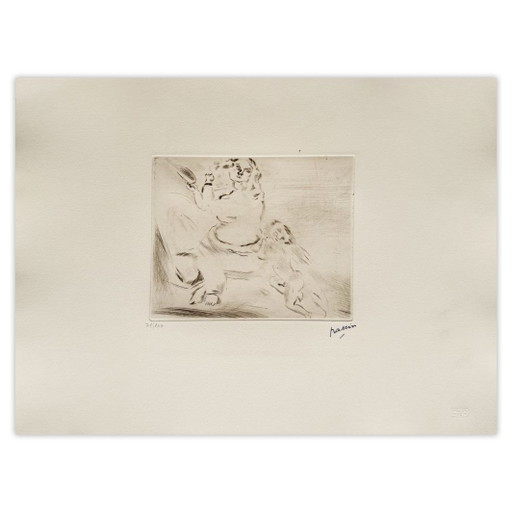 Jules PASCIN Venus y el amor, grabado, 1980