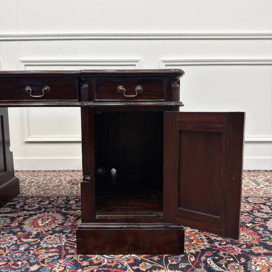 Classic English Desk Green Leather – Wood (photo 15 of 19)