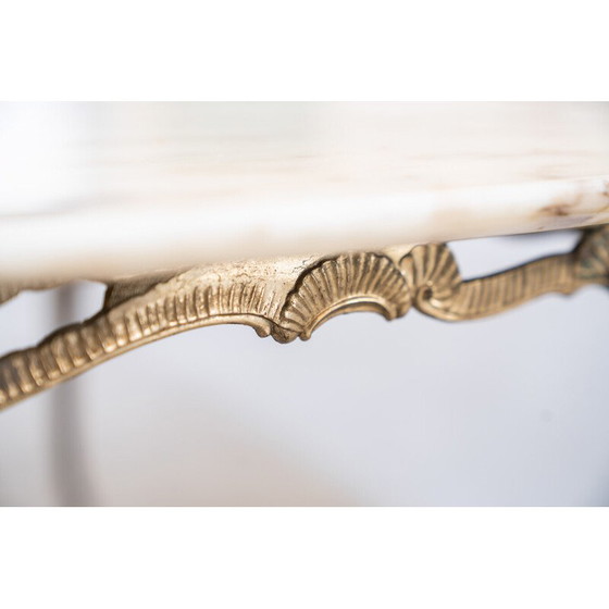 Image 1 of Vintage coffee table with brass frame and onyx top, 1960-1970