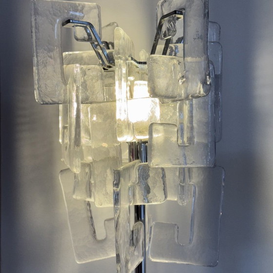 Vintage Murano Glass Table Lamp by Mazzega Carlo Nason, Chrome, 1970s (photo 2 of 13)