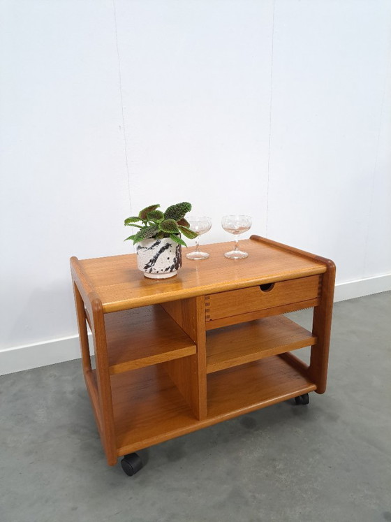 Image 1 of Carrito de audio danés de teca con cajón, mueble para TV