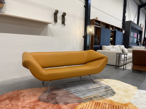 Canapé 2,5 places Leolux Arabella en cuir jaune