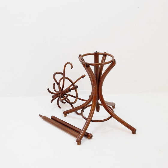 Image 1 of Appendiabiti a pappagallo in legno curvato vintage - stile Thonet