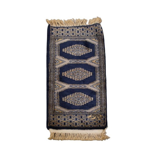 Tapis décoratif/ chemin de table dans les tons bleus et beiges 67x30cm