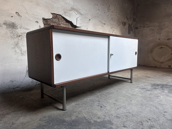 Image 1 of Vintage Pastoe sideboard – wenge & white sliding doors