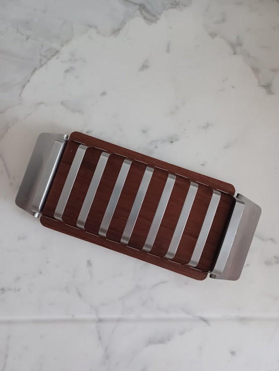 Image 1 of Mid-century design Grasoli. Toastrek. RVS + teak