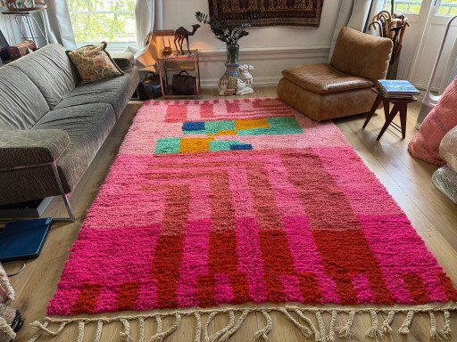 Handgeknüpfter marokkanischer Statement-Teppich – 302 × 204 cm
