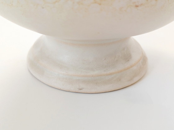 Image 1 of Fioriera vintage in ceramica VEB Haldensleben di metà secolo | Germania dell'Est | Beige e marrone ruggine