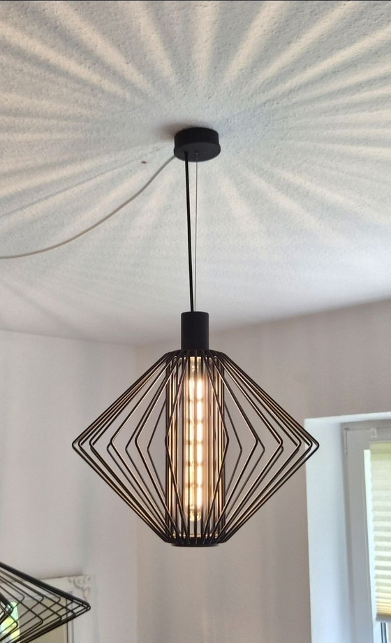 Wever & Ducré WIRO DIAMOND 1.0, Lampada a sospensione di design nera, Lampade a sospensione, Metallo, Nero (foto 4 di 5)