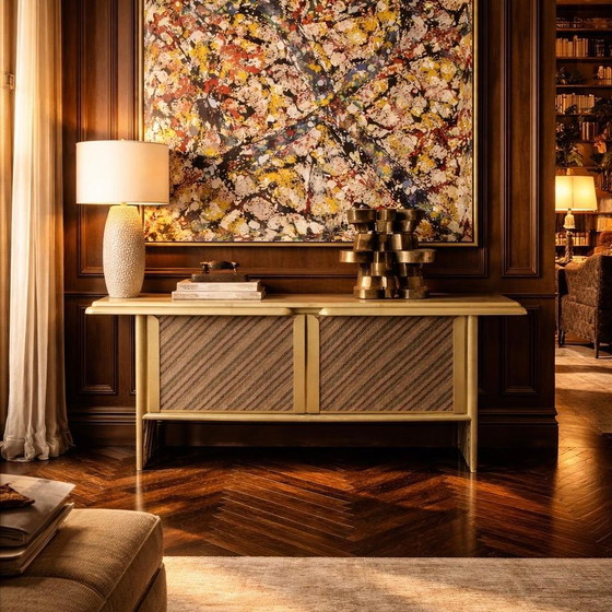 Sideboard aus Pergament und Missoni-Stoff von Angelo Mazzola für Salpol, 1980 – Martin, Wood, Metal (photo 10 of 26)