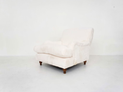 Chaise longue vintage en fausse fourrure, années 1950