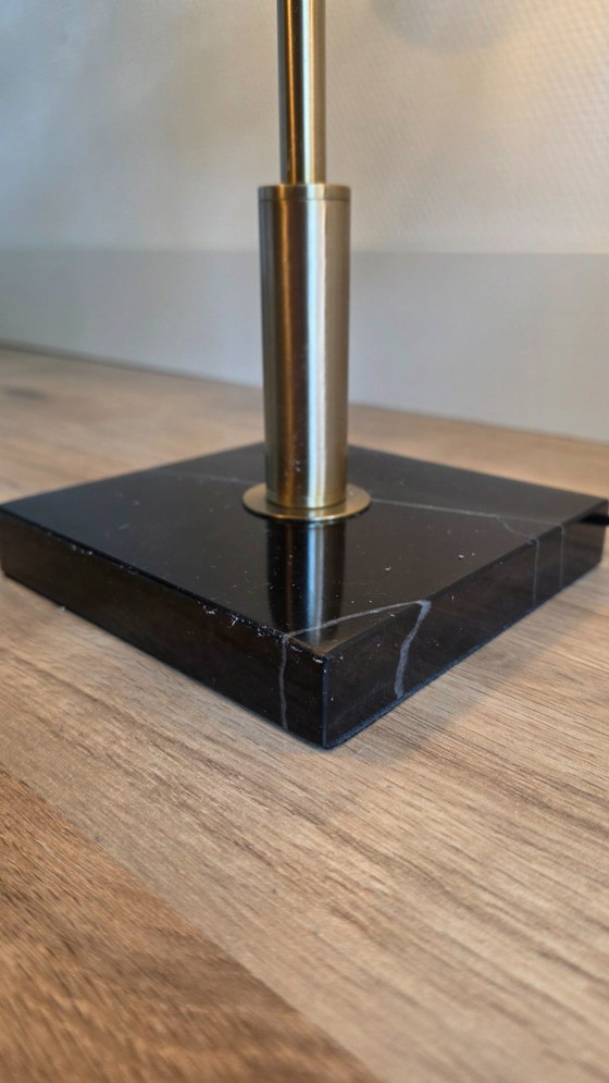 Image 1 of 2 x Amo Table Lamp 6 x LED each, dimmable. Smoked glass globes