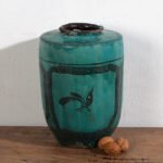 Antique tall turquoise green vase (c.1820) #30 (photo 6 of 40)