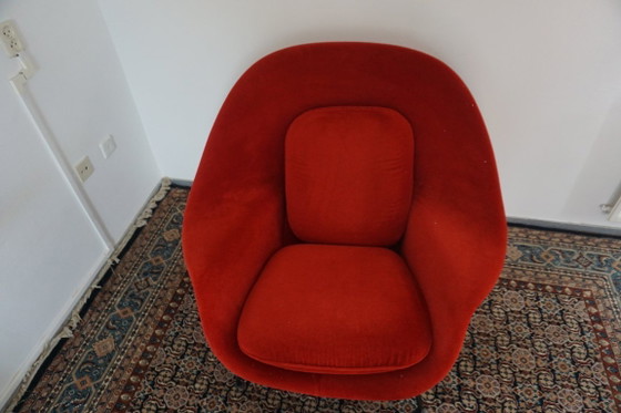 Knoll Womb Chair in red alpaca - Eero Saarinen, Chairs and lounge chairs, Metal, Textile, Black (photo 10 of 17)