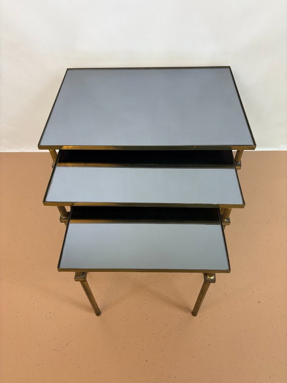 Image 1 of French brass nesting tables 1960s