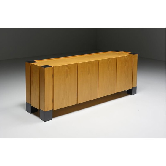 Image 1 of Vintage black painted wood sideboard by Renato Toso and Robertà Pamio, Italy 1920