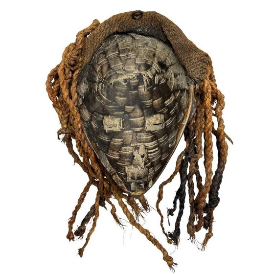 Decorazione da Parete Maschera Chokwe Pwo Antica – Acconciatura in Fibra Intrecciata – Congo – circa 1950 (photo 2 of 5)
