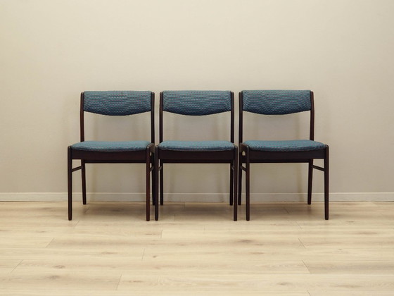 Image 1 of Drei Stühle aus Palisanderholz, dänisches Design, 1970er Jahre, hergestellt in Dänemark