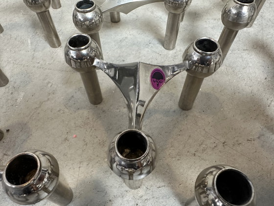 10x Bougeoir Design Vintage BMF - Hans Nagel Et Werner Stoff – Bougeoirs et chandeliers, Chrome (photo 7 of 8)