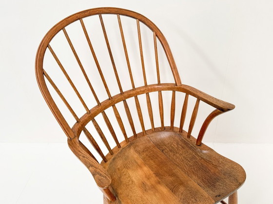 Image 1 of Danish CH18A Oak High Back Chair by Frits Henningsen for Carl Hansen & Son, 1960s