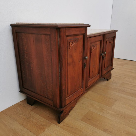 Image 1 of Antique TV cabinet television cabinet sideboard wall cabinet with marble top