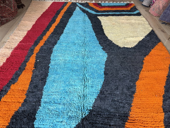 Image 1 of Tappeto postmoderno dal design astratto degli anni '80 – 332 × 205 cm – Marocco