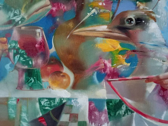 Original Oil Painting Abstract Figurative Girl Flowers Magic – Paintings & Drawings, Canvas (photo 4 of 13)