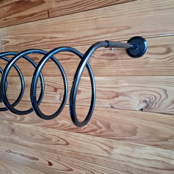 Image 1 of Vintage spiral wall coat rack black 80s