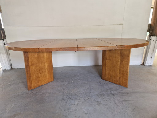 Vintage wooden dining table with solid top