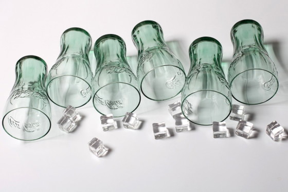Set Of 6 Georgia Green Vintage Classic Shape Coca-Cola Glasses 0.5L / 1980s – Glass & Decanter (photo 3 of 5)