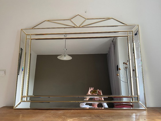 Image 1 of Specchio Deknudt con vetro parcheggiato. 1970. Stile Hollywood Regency. 142x110.
