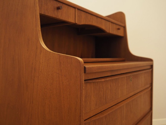 Danish Teak Secretary Desk with Hutch and Pull-Out Writing Surface, 1970s – Storage cabinet, Wood (photo 12 of 17)