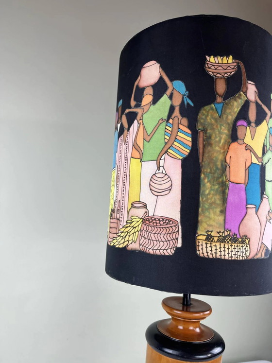 Hand-painted lampshade ambient lamp – Table lamps, Wood, Bohemian (photo 9 of 13)