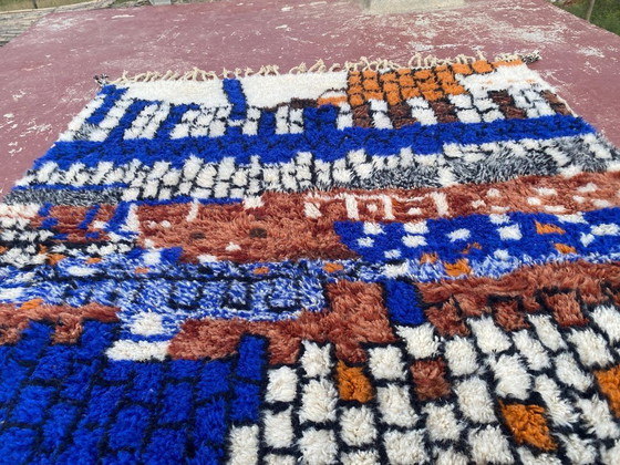 Image 1 of Kleurrijk Marokkaans Beni Ourain-tapijt 300 x 200 cm – Handgeweven wollen Berber-tapijt