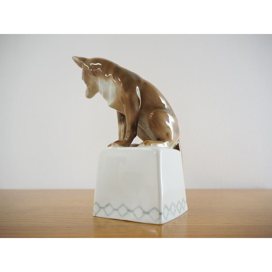 Image 1 of Midcentury Porcelain Sculpture of Fox, 1960s