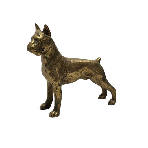 Perro bóxer de latón vintage de los años 60/70.