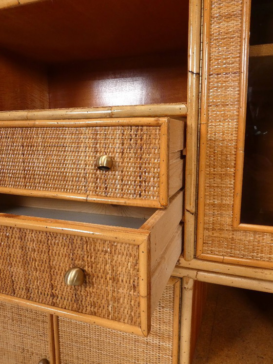 Image 1 of Gran mueble de pared en bambú y ratán