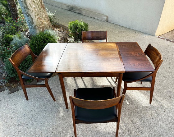 Image 1 of Suite mit vier Stühlen H Vestevig Eriksen, Møbelfabrik. Dänemark, 1960er Jahre