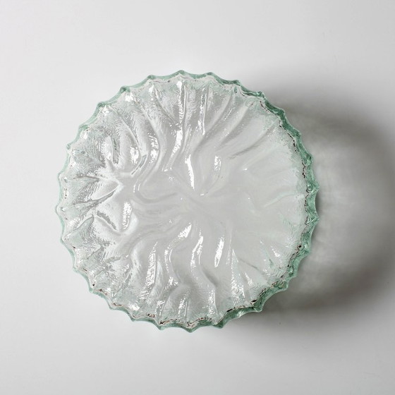 Image 1 of Vintage Pressed Glass Fruit Bowl: Large Bohemian Glass Union Centerpiece / 1970s