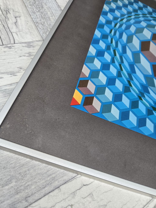 Vasarely framed vintage