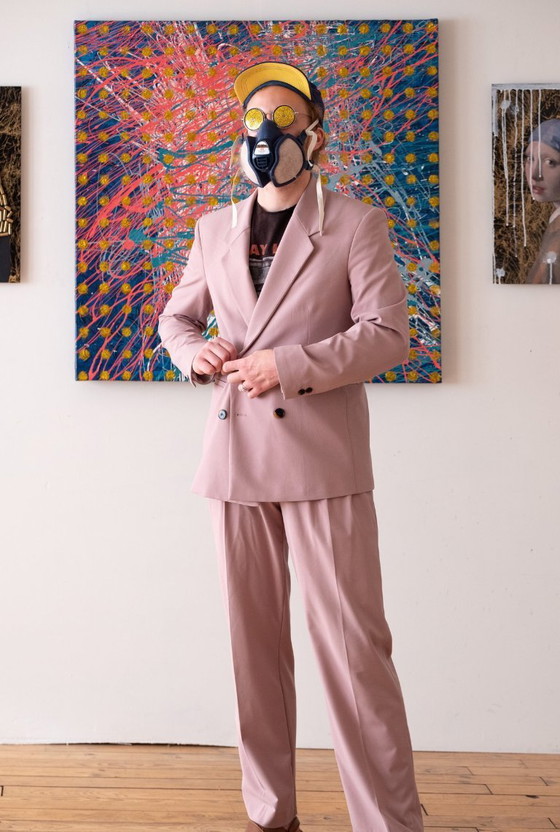 Image 1 of Dine CHANIMA - Giant Pop'art Bitcoin in Neon Colors - Toile d'artiste