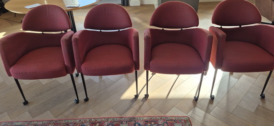 4 Dining chairs Young International model Tino – Metal, Textile (photo 2 of 6)