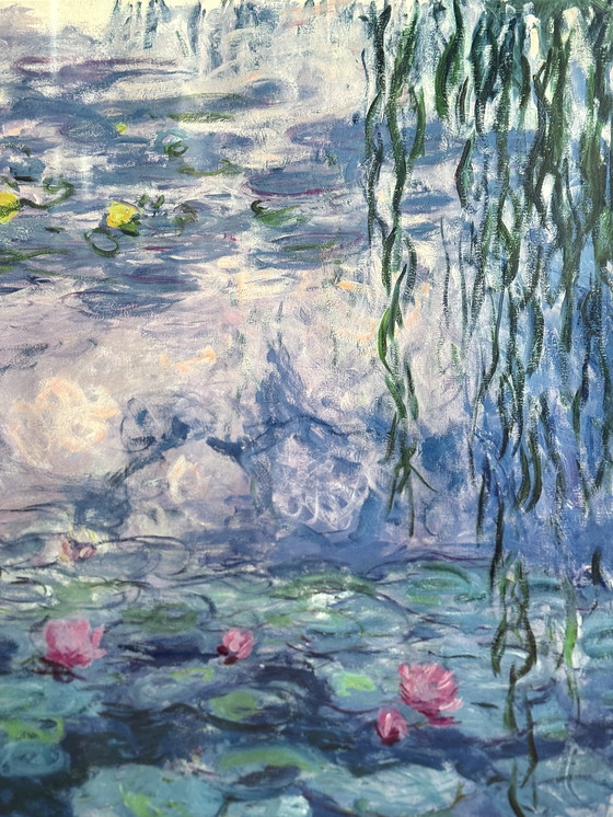 Image 1 of Affiche vintage Claude Monet Les Nymphéas (Nymphéas) années 1990 – encadrée