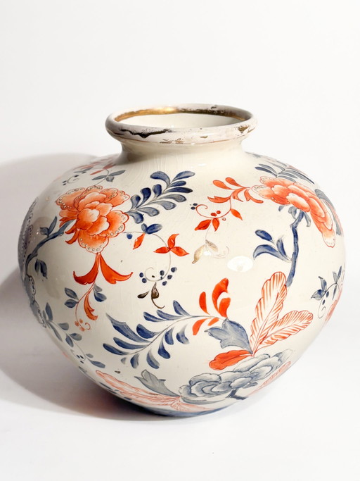 Laveno Ceramic Vase with Hand-Painted Floral Motif, 1940s – vazen, Art Deco