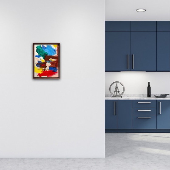 Image 1 of Abstracte gouache op 250g natuurpapier. Formaat 40x30cm.