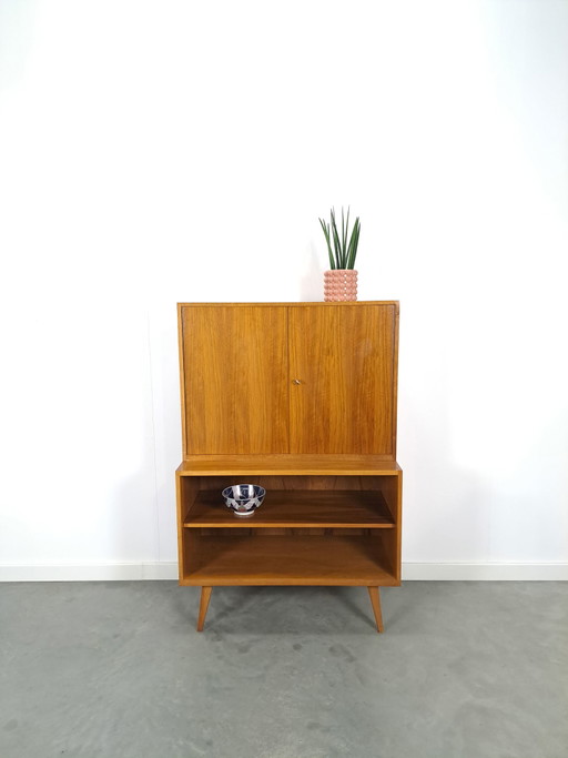 Armoire en placage A.M.T. avec compartiments ouverts, armoire murale